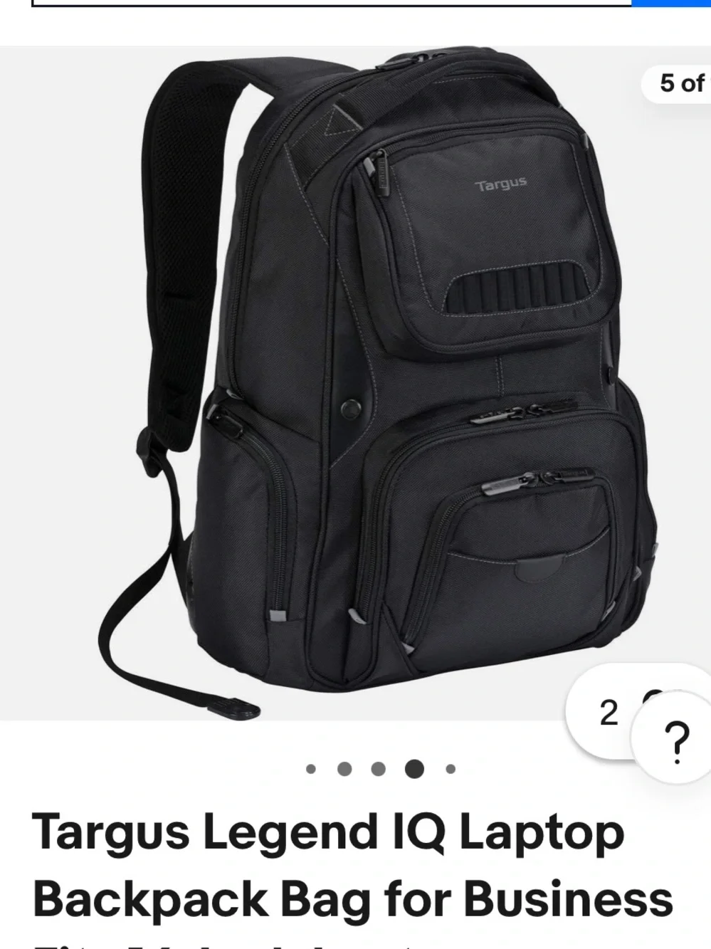NWT Targus Lengend IQ laptop backpack